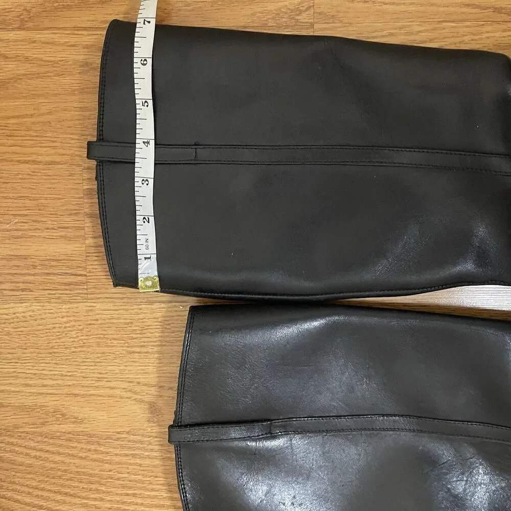 FRYE Leather Black Knee high Riding Western country boots US 7 -77754 4003
